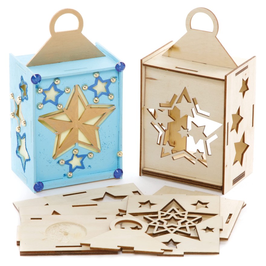 Picture of: Baker Ross FE Star Wooden Lantern – Winter Wooden Craft Kit for Kids,  Arts and Crafts for Kids, Christmas Activities for Kids to Colour, Decorate
