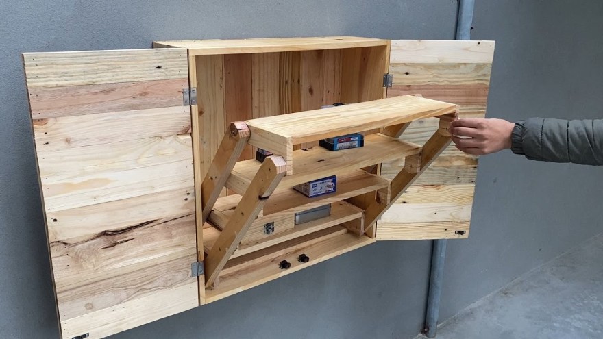 Picture of: Creative And Unique Woodworking Projects // Build A CabinetThat Combines A  Very Smart Folding Table