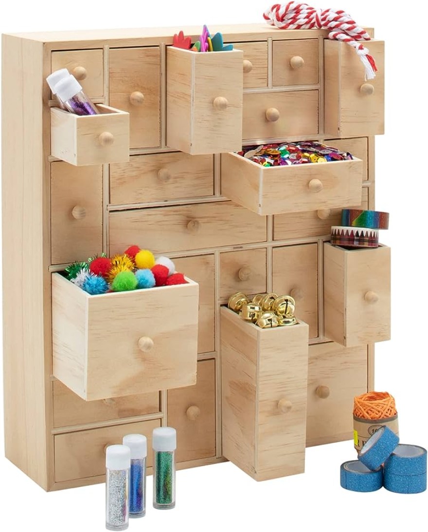 Picture of: HYGGEHAUS Wooden Storage Organizer with Drawers – Craft Storage